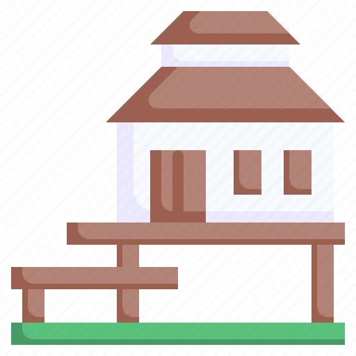 Bungalow, architecture, style, beach, house icon - Download on Iconfinder