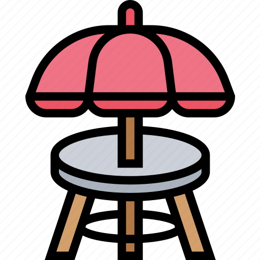 Table, umbrella, furniture, garden, outdoor icon - Download on Iconfinder
