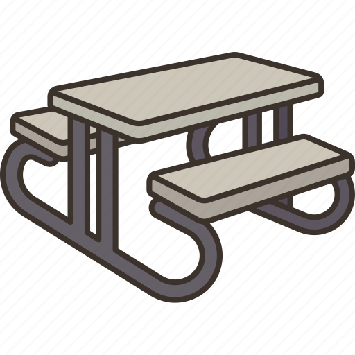 Table, picnic, garden, seat, outdoor icon - Download on Iconfinder