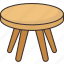 table, round, stool, living, home 