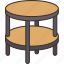 table, side, round, interior, decor 
