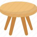 table, round, stool, living, home