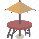 table, umbrella, folding, outdoor, summer