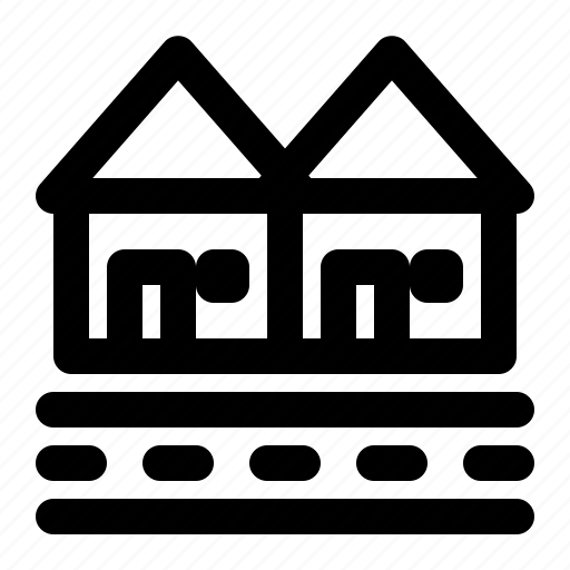 Terraced, house, housing, area, building, home icon - Download on Iconfinder