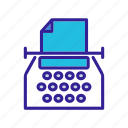 contour, creative, document, text, typewriter