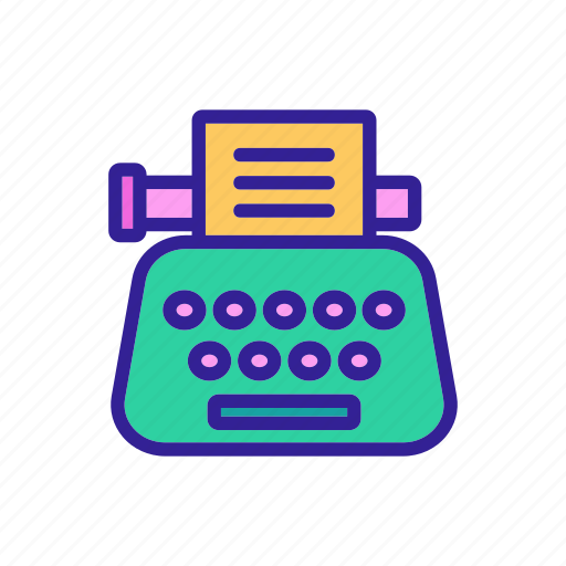 Contour, creative, document, text, typewriter icon - Download on Iconfinder