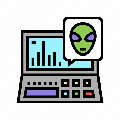 Alien, space, laptop, ufo, guest, visiting icon - Download on Iconfinder