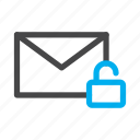email, mail, message, unlock