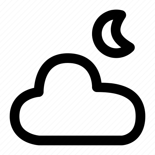 Cloud, cloudy, crescent, forecast, moon, night, weather icon - Download on Iconfinder