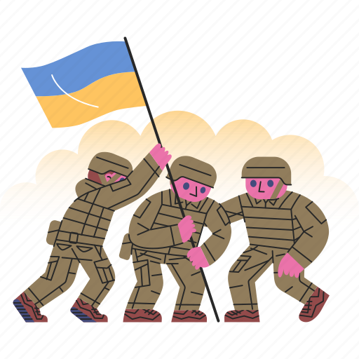 Ukraine, soldiers, flag, harmonious, soldier, war icon - Download on Iconfinder