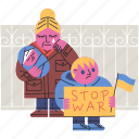 stop, war, ukraine, boy, sign