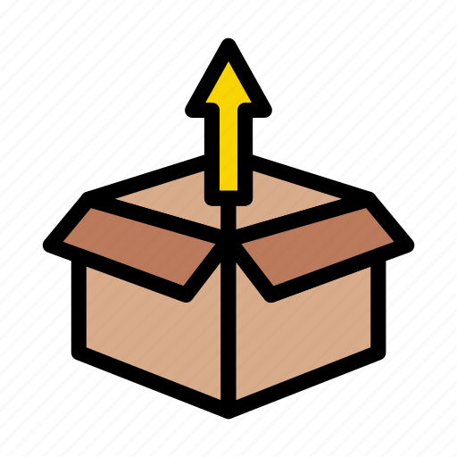 Box, carton, package, open, arrow icon - Download on Iconfinder