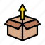 box, carton, package, open, arrow 
