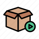 box, delivery, parcel, video, media