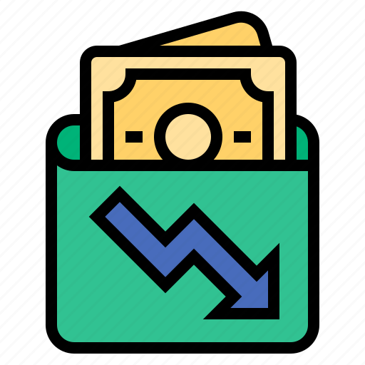 Decrease, finance, financial, income, lose, money, income decrease icon - Download on Iconfinder