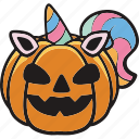 pumpkin, jack, o, lantern, unicorn, spooky, halloween