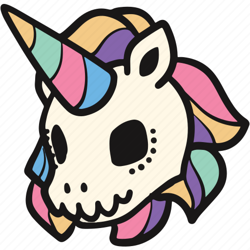 Unicorn, ghost, skull, cute, halloween, spooky icon - Download on Iconfinder
