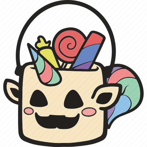 Candy, jar, halloween, trick, treat, unicorn, ghost icon - Download on Iconfinder