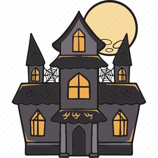 Castle, haunted, ghost, night, halloween, house, spider icon - Download on Iconfinder