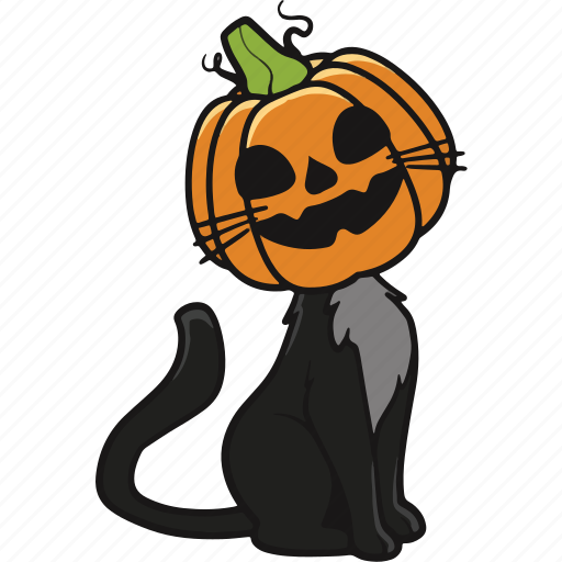 Cat, pumpkin, halloween, jack, o, lantern, cute icon - Download on Iconfinder