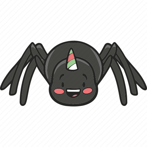 Spider, unicorn, cute, smile, halloween, spooky icon - Download on Iconfinder