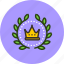 achievement, award, crown, king, royal, wreath, premium 