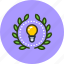 achievement, award, badge, creative, electric, idea, wreath 