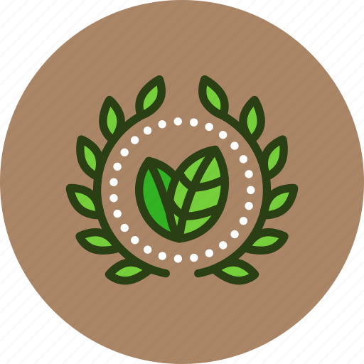 Achievement, badge, bio, eco, green, nature, wreath icon - Download on Iconfinder