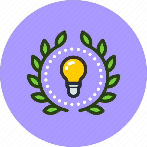 Achievement, award, badge, creative, electric, idea, wreath icon - Download on Iconfinder