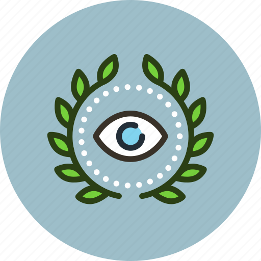 Achievement, award, badge, eye, private, spy, wreath icon - Download on Iconfinder