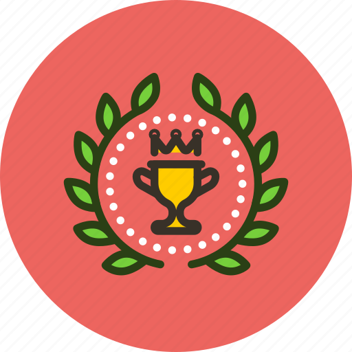 Achievement, award, badge, cup, prize, win, wreath icon - Download on Iconfinder
