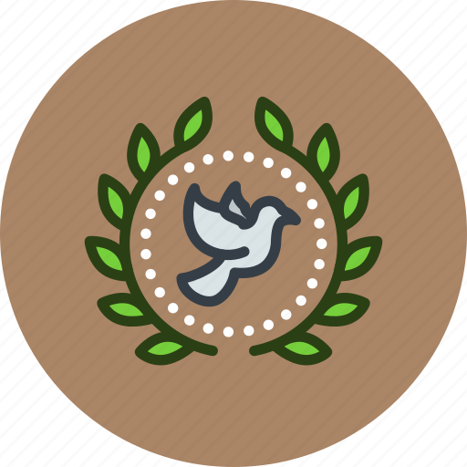 Achievement, award, badge, bird, dove, peace, wreath icon - Download on Iconfinder