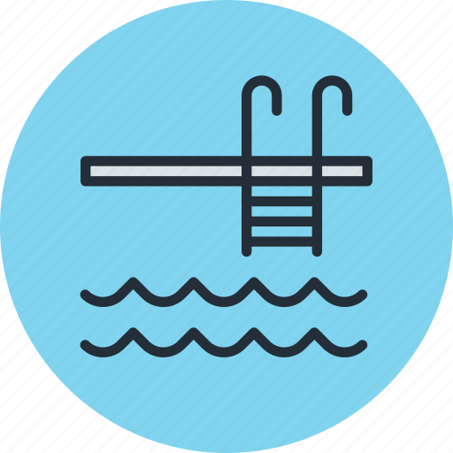 Pool, stairs, swiming, water icon - Download on Iconfinder