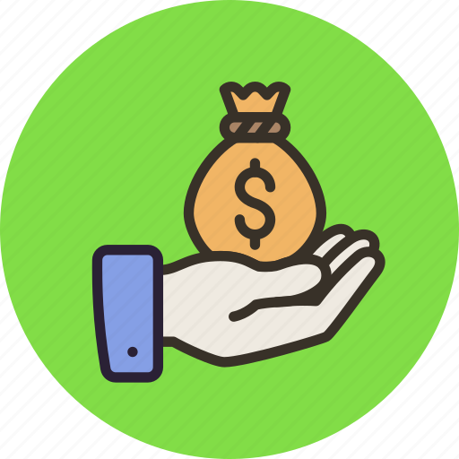 Hand, money, money bag icon - Download on Iconfinder