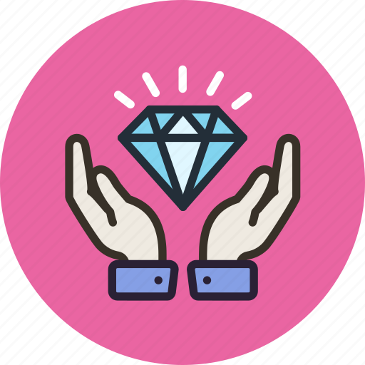 Diamond, hands, luxury, safe, wealth icon - Download on Iconfinder