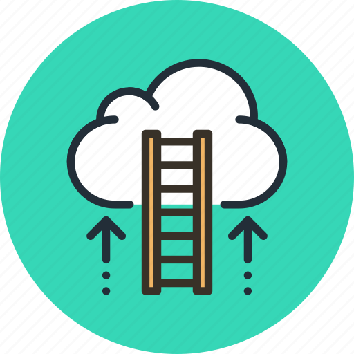 Business, career, cloud, growth, ladder, rise icon - Download on Iconfinder