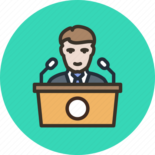 Conference, election, meeting, presentation, press, speaker, tribune icon - Download on Iconfinder