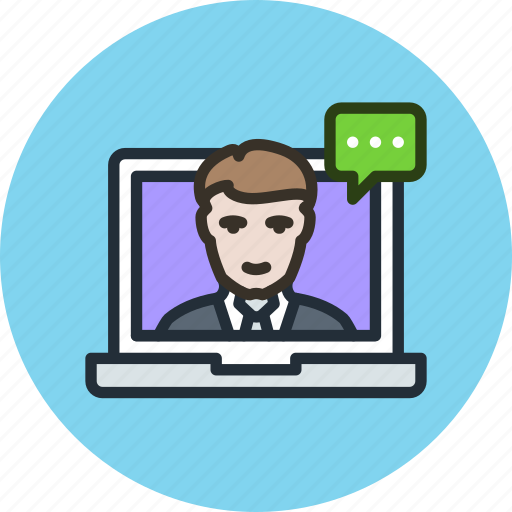 Chat, consulting, customer, help, laptop, service, support icon - Download on Iconfinder