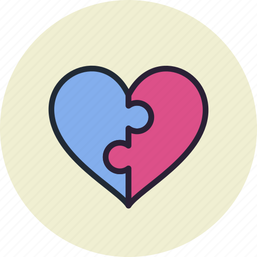 Connected, connection, couple, heart, love, parts, puzzle icon - Download on Iconfinder