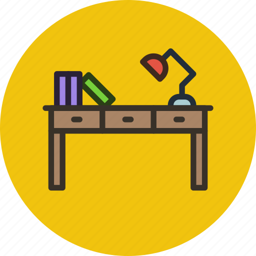 Desk, furniture, interior, office, study, table, work icon - Download on Iconfinder
