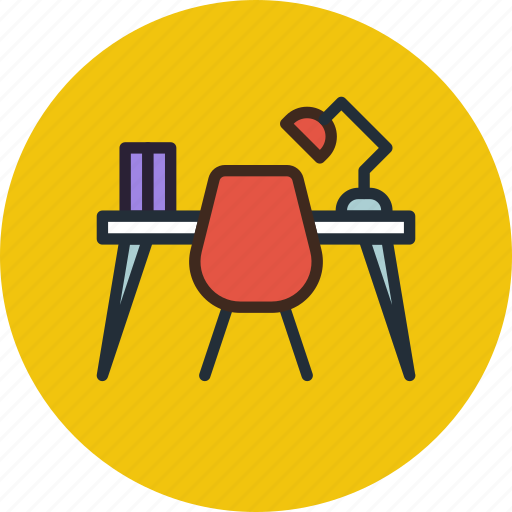 Desk, furniture, interior, office, study, table, work icon - Download on Iconfinder