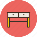 desk, drawer, furniture, interior, table