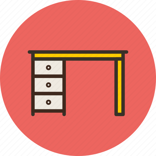 Desk, drawer, furniture, interior, table icon - Download on Iconfinder