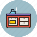cooker, furniture, interior, kettle, kitchen, oven