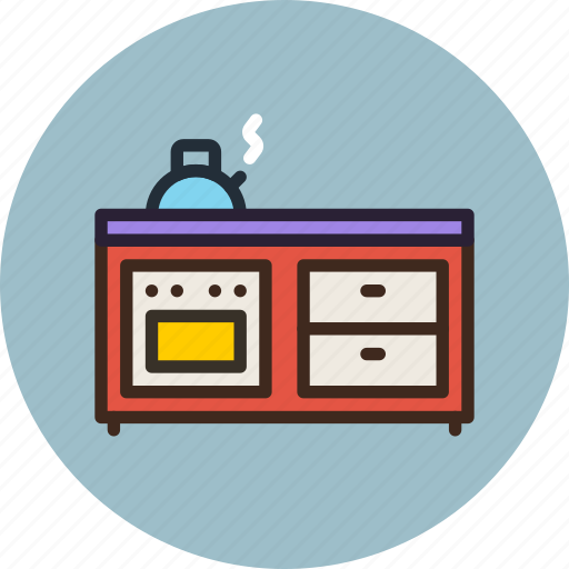 Cooker, furniture, interior, kettle, kitchen, oven icon - Download on Iconfinder