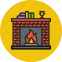 chimney, cozy, fire, fireplace, household, interior