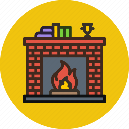 Chimney, cozy, fire, fireplace, household, interior icon - Download on Iconfinder
