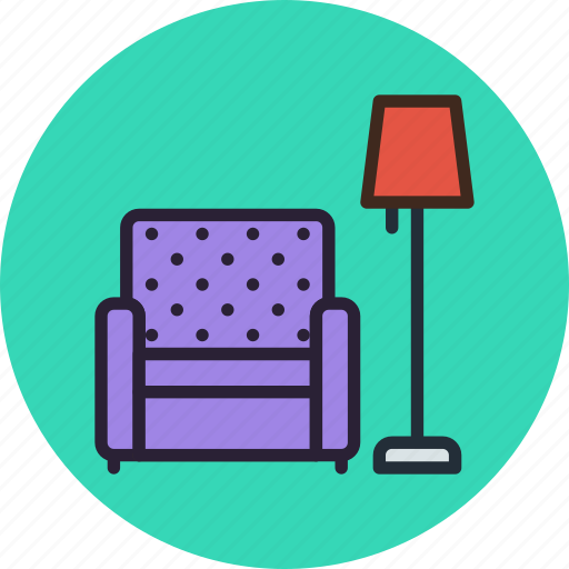 Chair, furniture, interior, lamp, rest icon - Download on Iconfinder