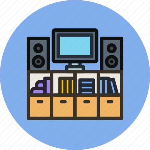 Entertainment, furniture, household, interior, living, movie, room icon - Download on Iconfinder
