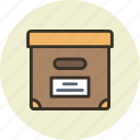 archive, box, documents, files